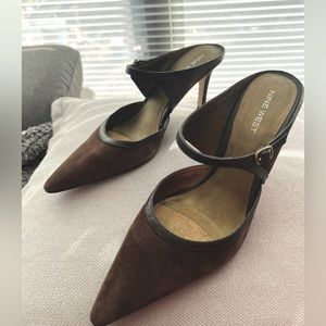 Nine West heels, brown suede and leather, 9 M size